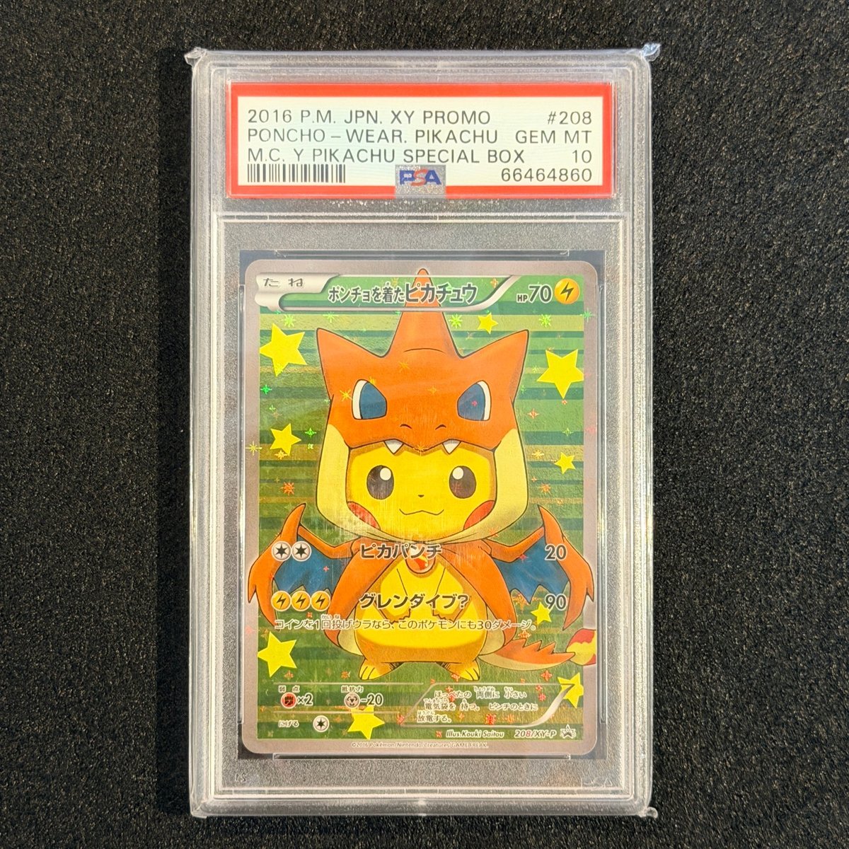 PSA 10 Poncho-wearing Pikachu (Charizard) PROMO