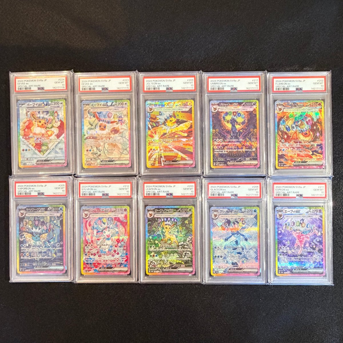 PSA 10 Sequential 10-Card Set Eeveelutions SAR